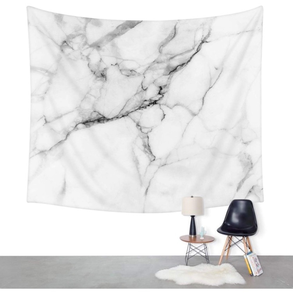 White & Black Marble Tapestry